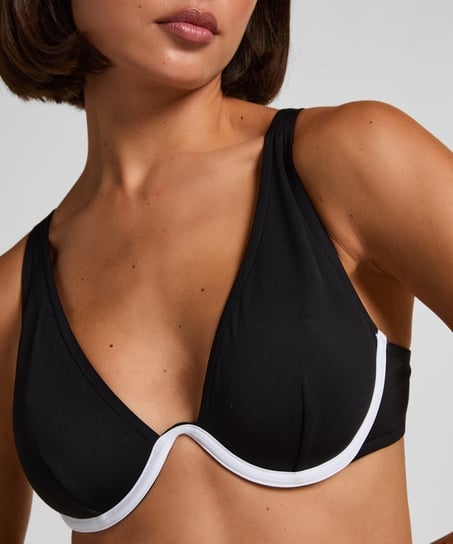 Neoprenowy top od bikini, Czarny