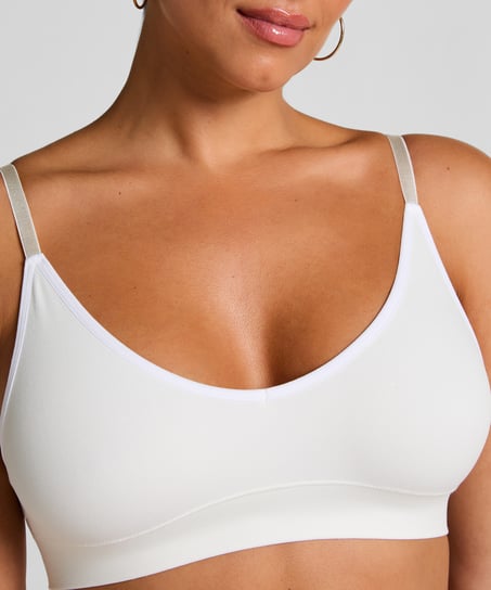 Tr&oacute;jkątny biustonosz bralette Dide, Biały