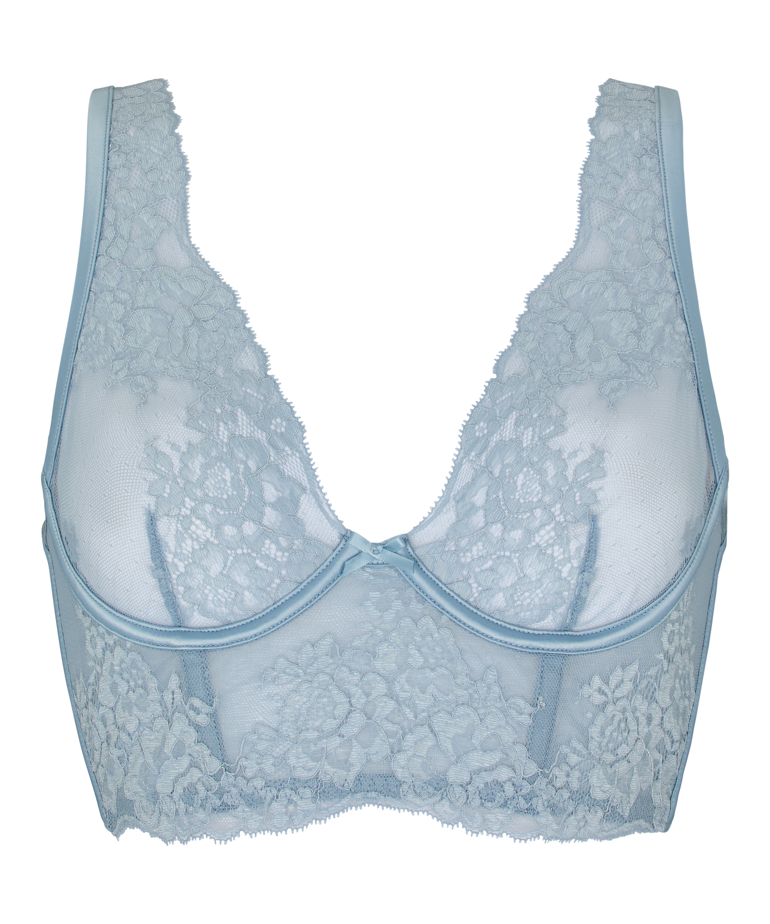 Biustonosz Bez Wyści&oacute;łki z Fiszbinami Typu Longline Rosie, Niebieski, main