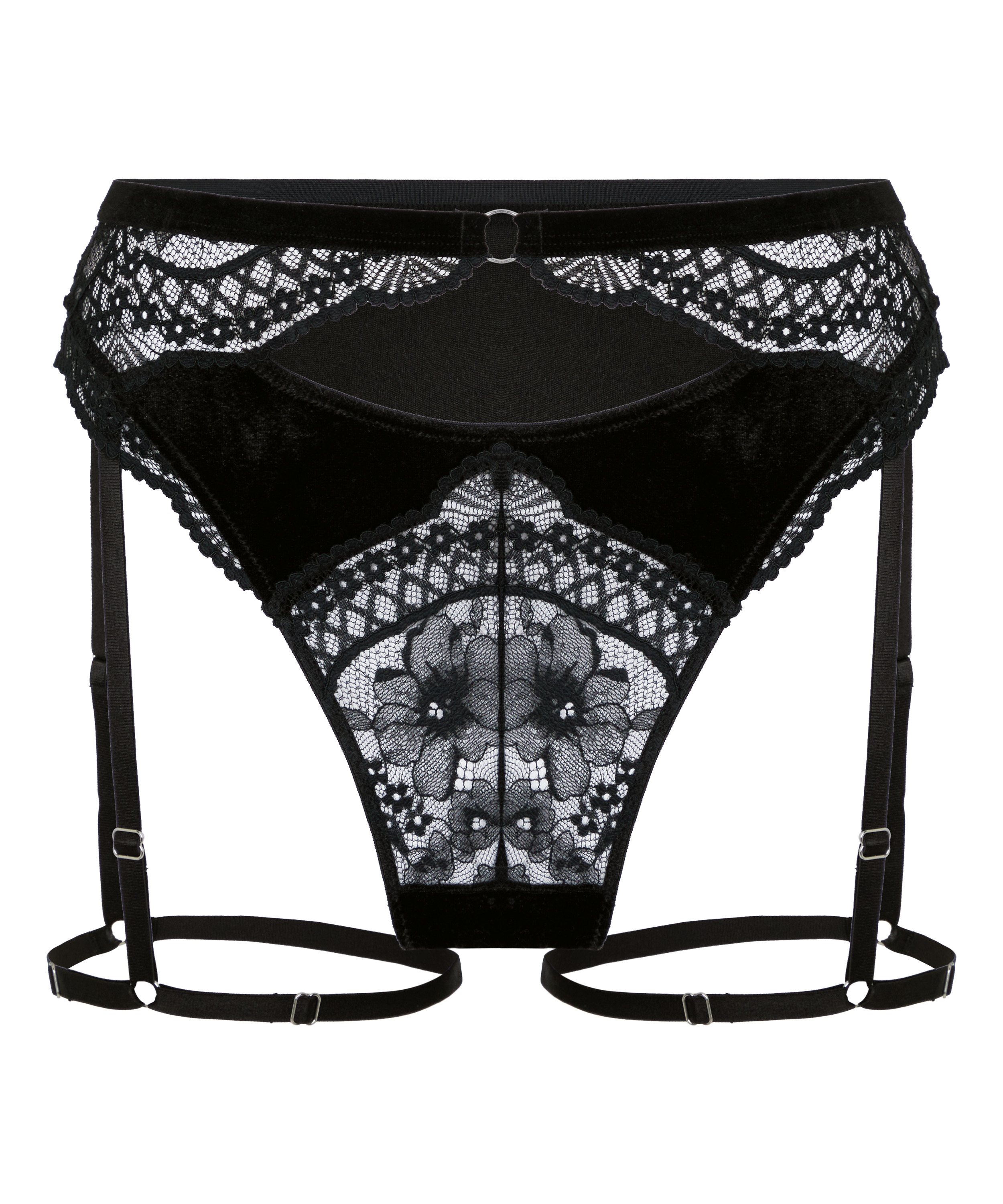 Stringi typu suspender Emily, Czarny, main
