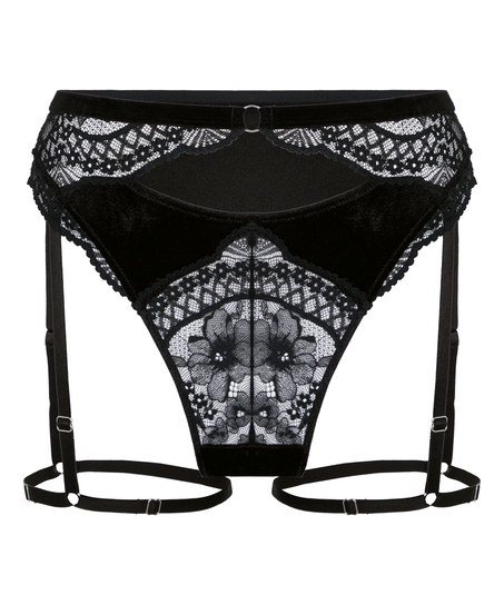 Stringi typu suspender Emily, Czarny