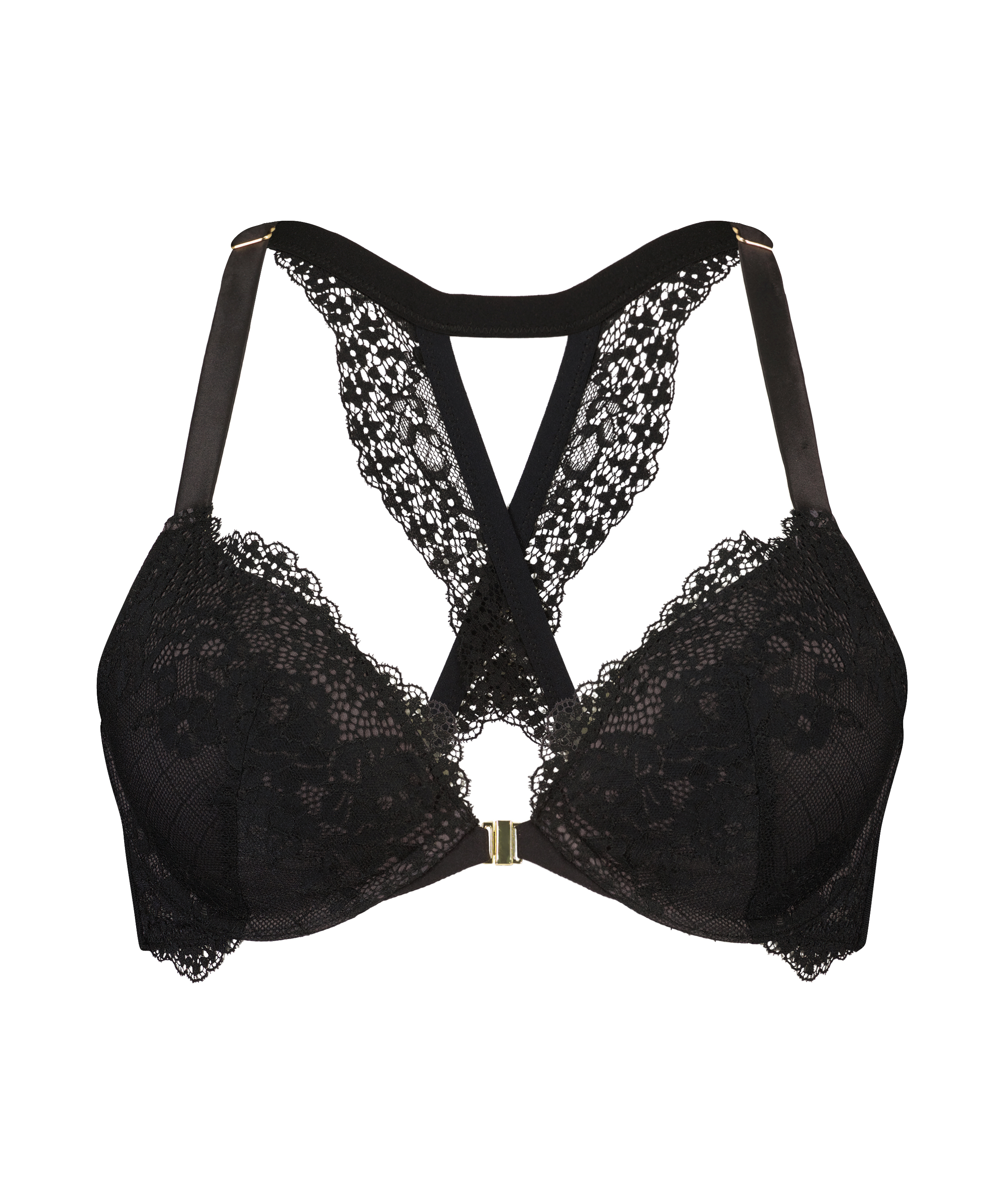 Usztywniony biustonosz puhs-up z fiszbinami Raine, Czarny, main