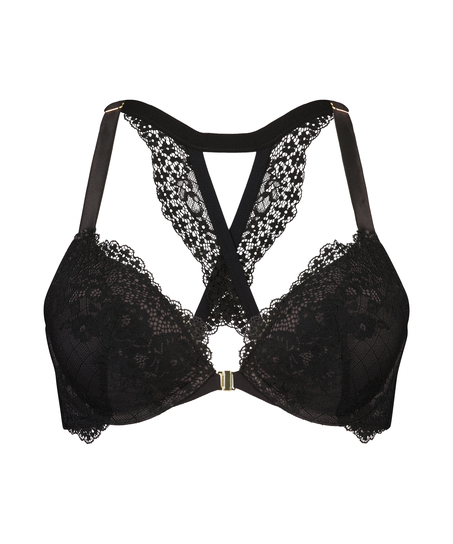 Usztywniony biustonosz puhs-up z fiszbinami Raine, Czarny