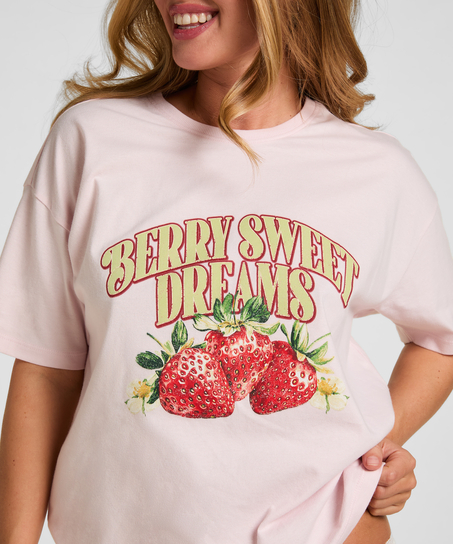 T-shirt z Nadrukiem, R&oacute;żowy