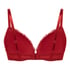 Biustonosz usztywniany push-up z fiszbinami Teddy, Czerwony