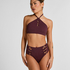 Majtki Bikini Panama z Wysokim Stanem, Fioletowy