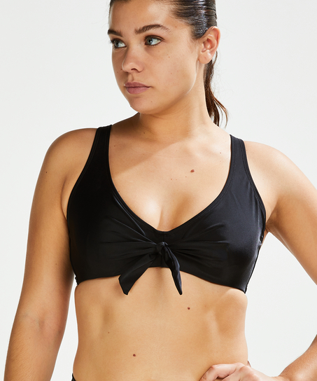 Nieusztywniona g&oacute;ra od bikini z klamrą Sunset Dreams, Czarny