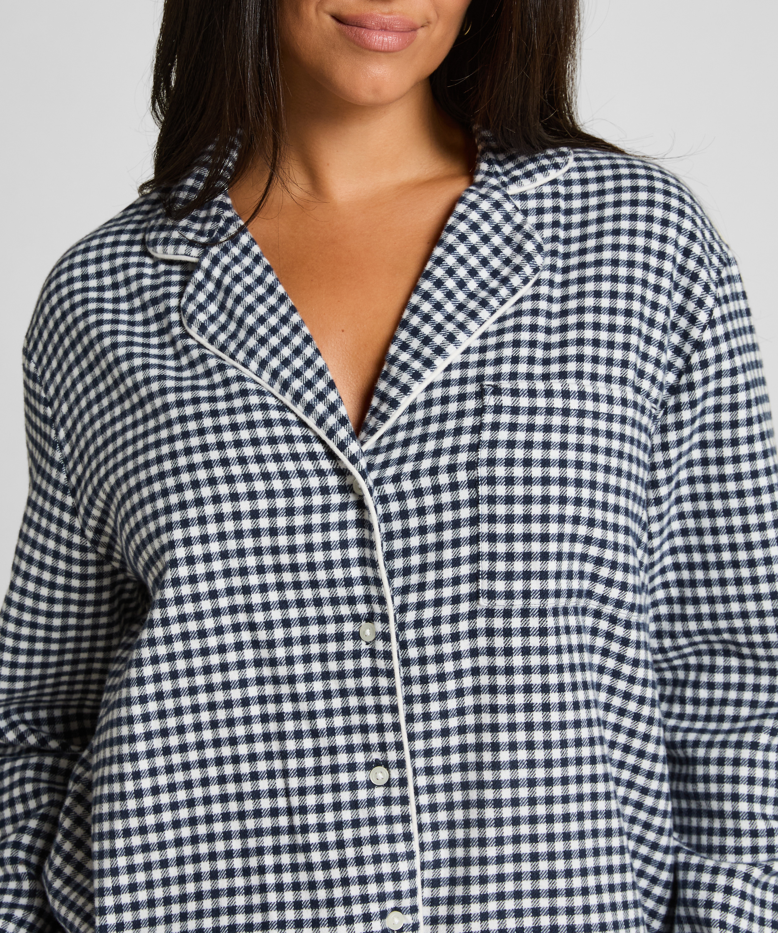 Top piżamowy Flanel Essentials, Niebieski, main