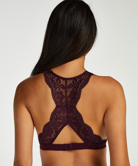 Halter racerback bralette, Fioletowy