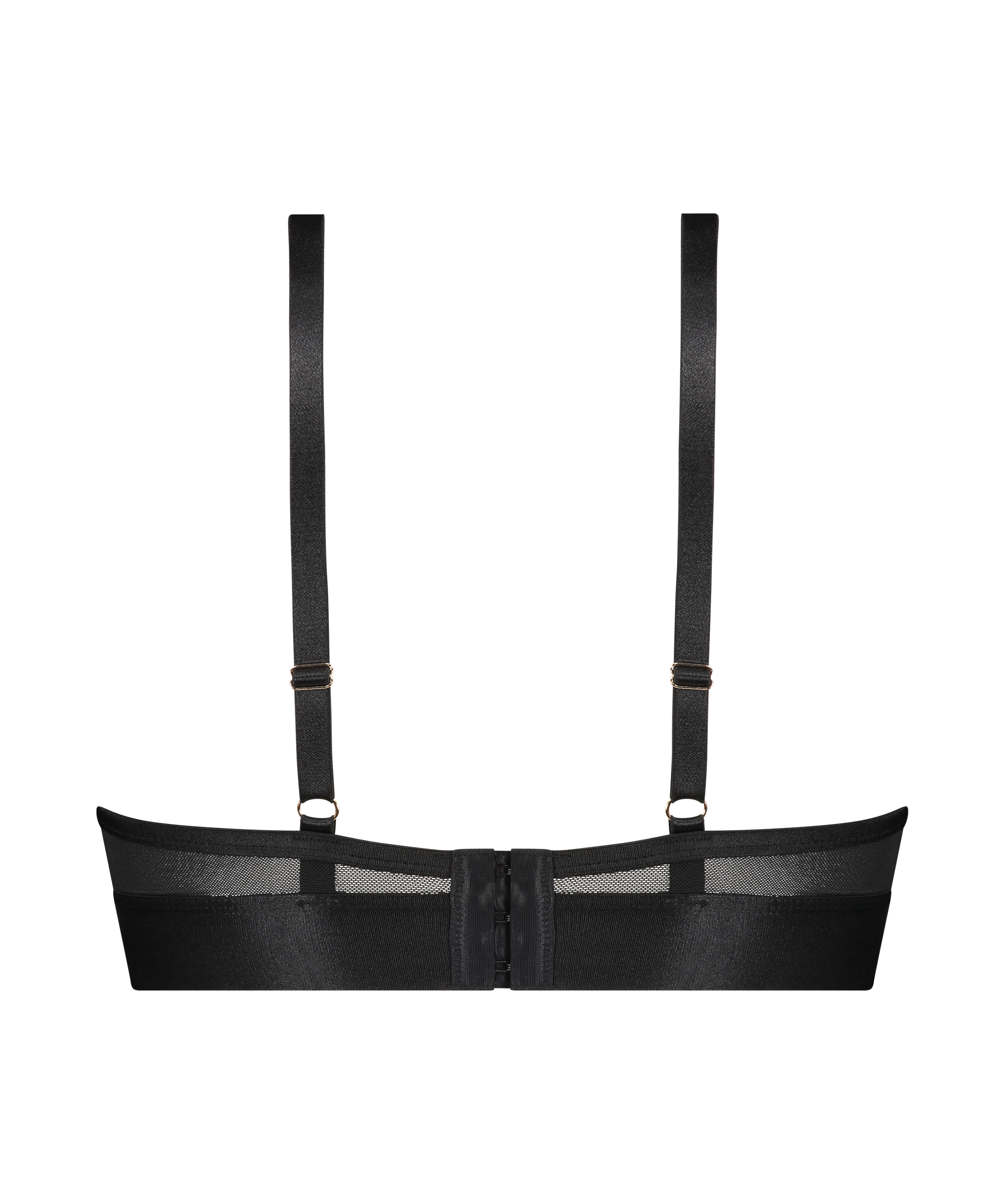 Nieusztywniany biustonosz z fiszbinami longline Pleasure, Czarny, main