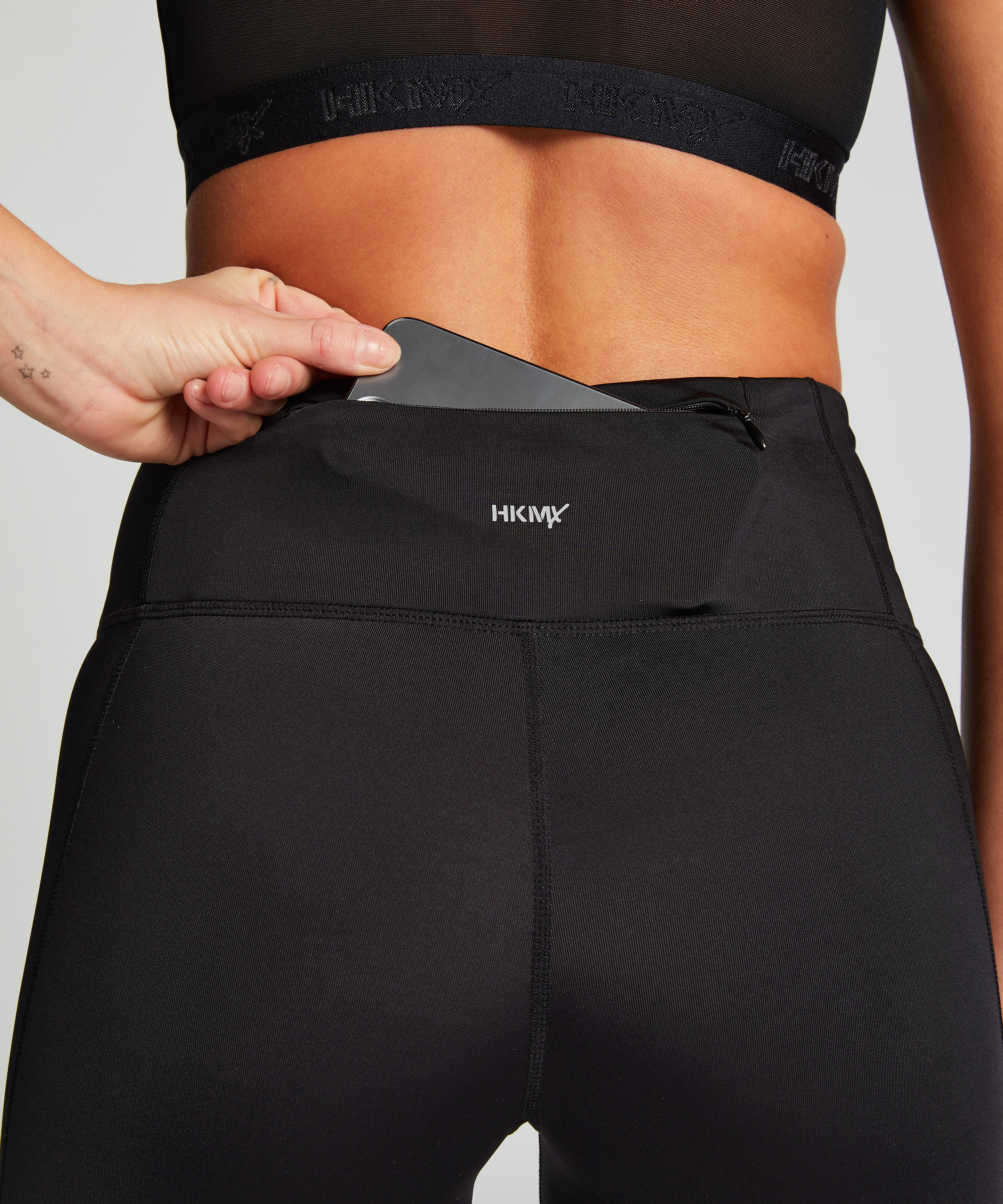 Legginsy HKMX Run Baby Run o normalnej talii, Czarny, main