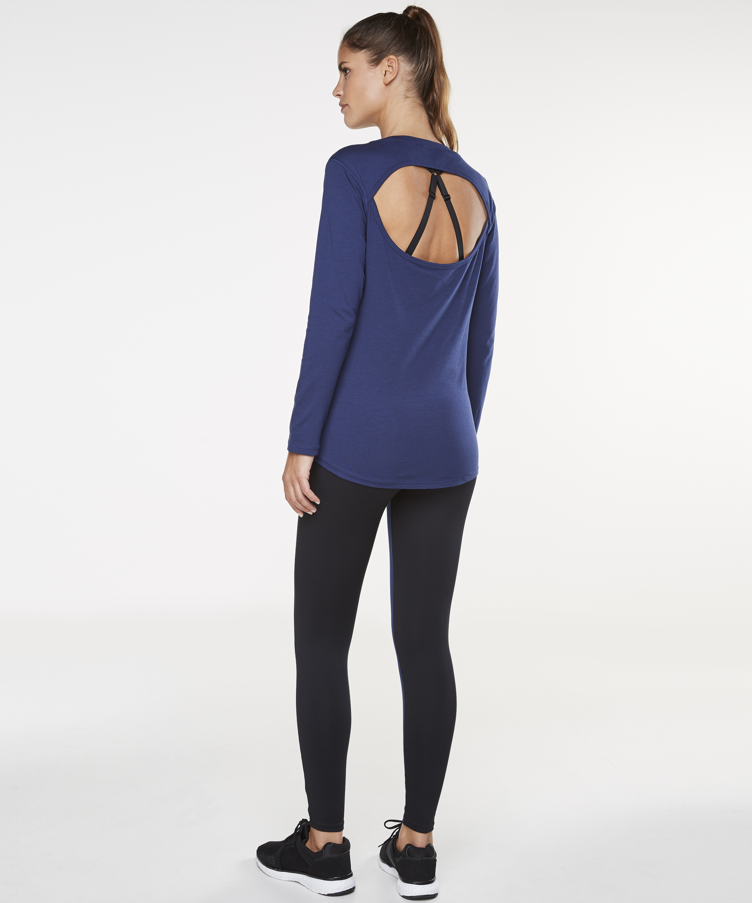 HKMX Strappy Basic Long-Sleeved Sports Top, Niebieski, main