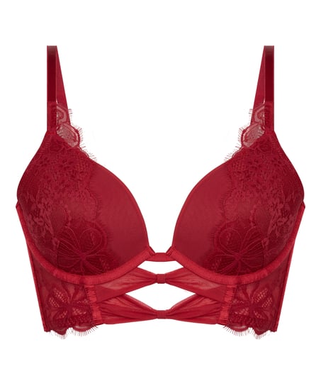 Biustonosz Push-Up Longline Marianna, Czerwony
