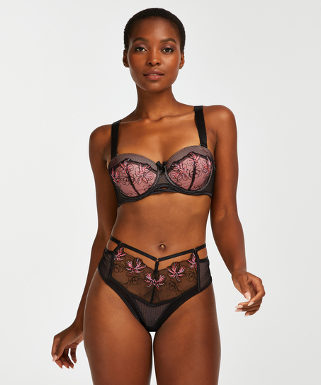 High waist Brazilian Duckie, Czarny