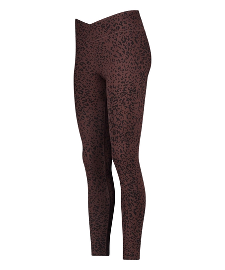 Legginsy z wysokim stanem, Brązowy