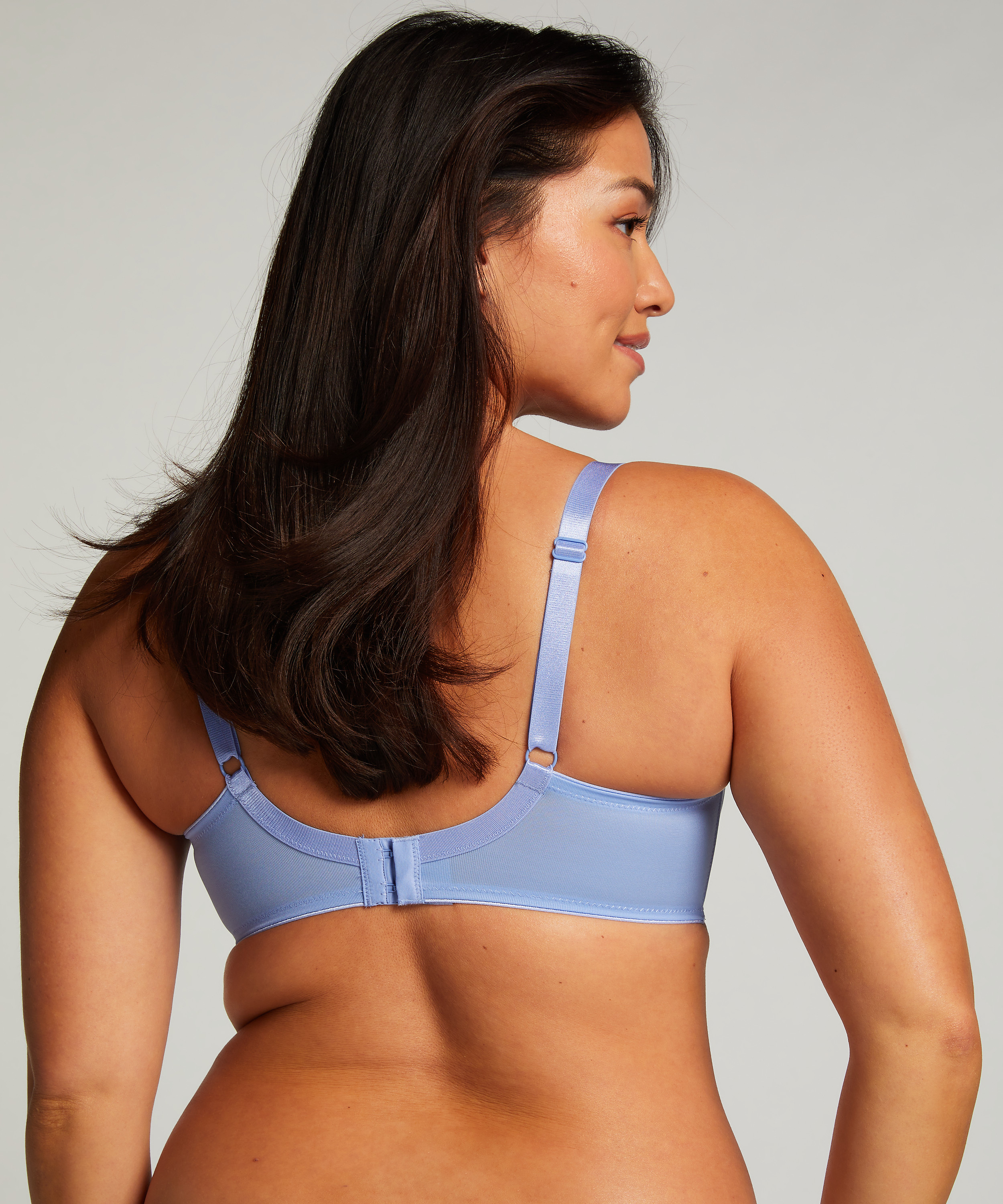 Nieusztywniany biustonosz minimizer z fiszbinami Nina, Niebieski, main
