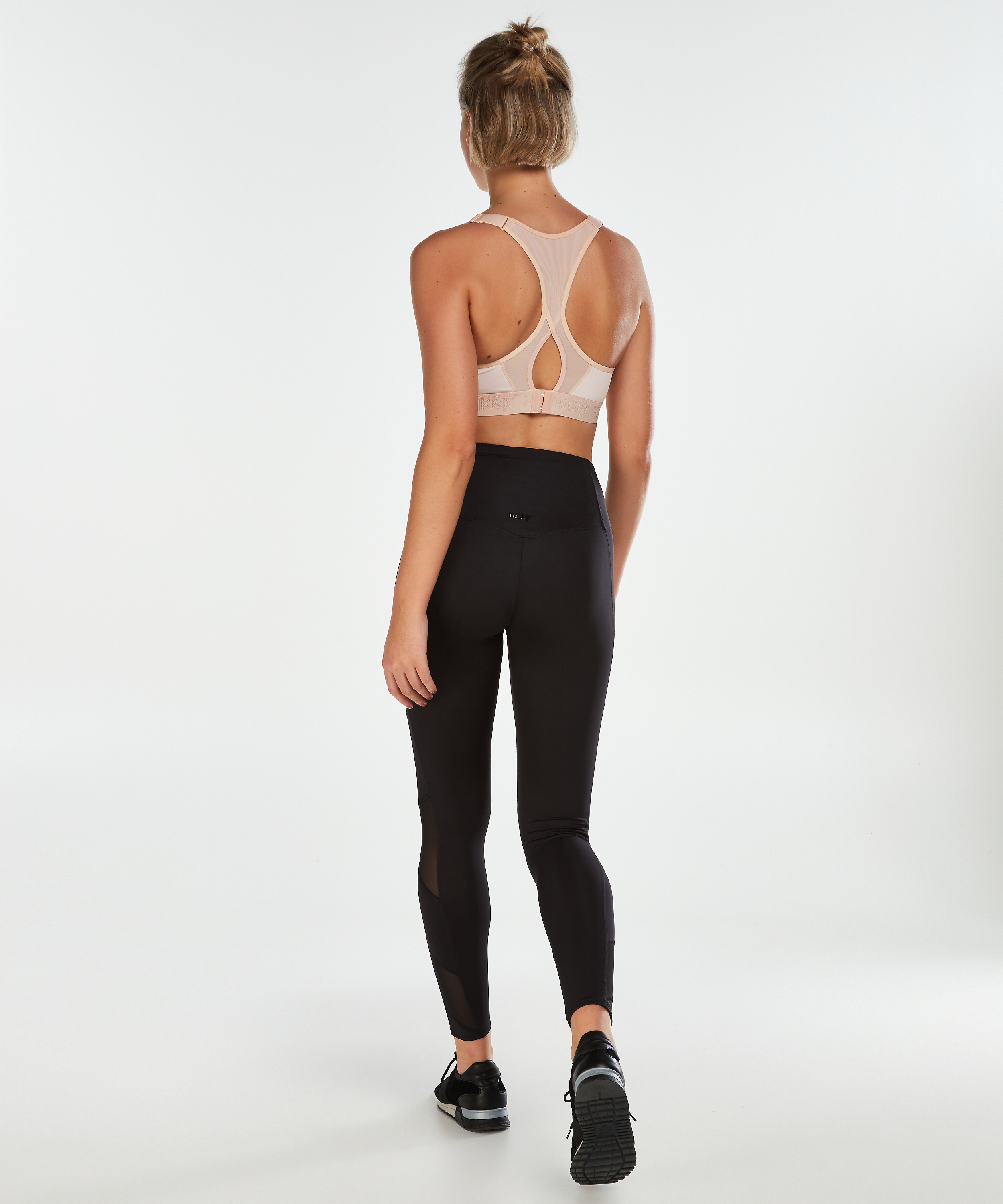 HKMX High waisted sport legging mesh, Czarny, main