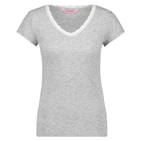 Top Rib V-Neck, Szary