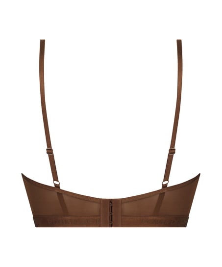 Nieusztywniony biustonosz z fiszbinami longline Honey, Brązowy