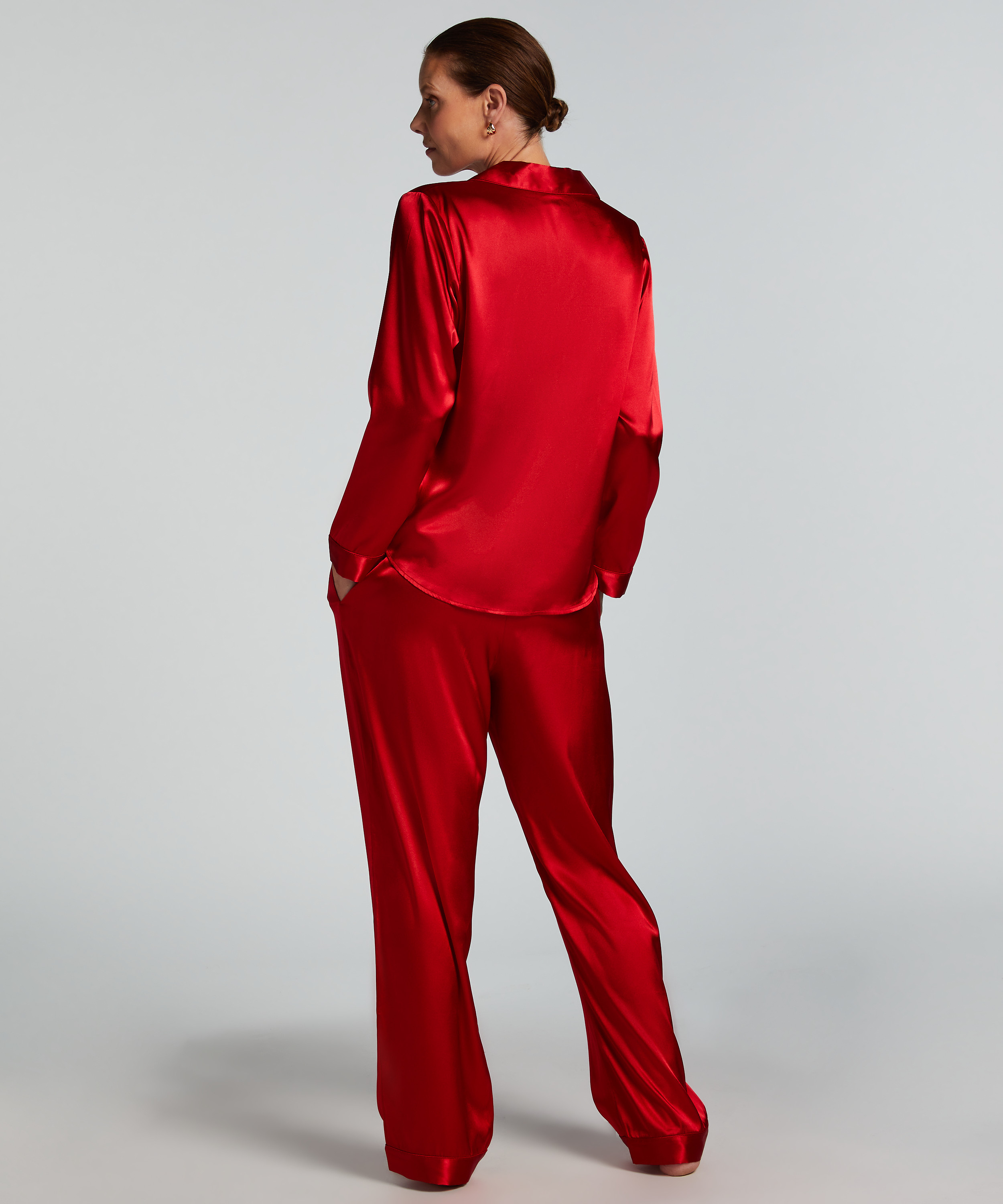 Spodnie z satyny, Czerwony, main