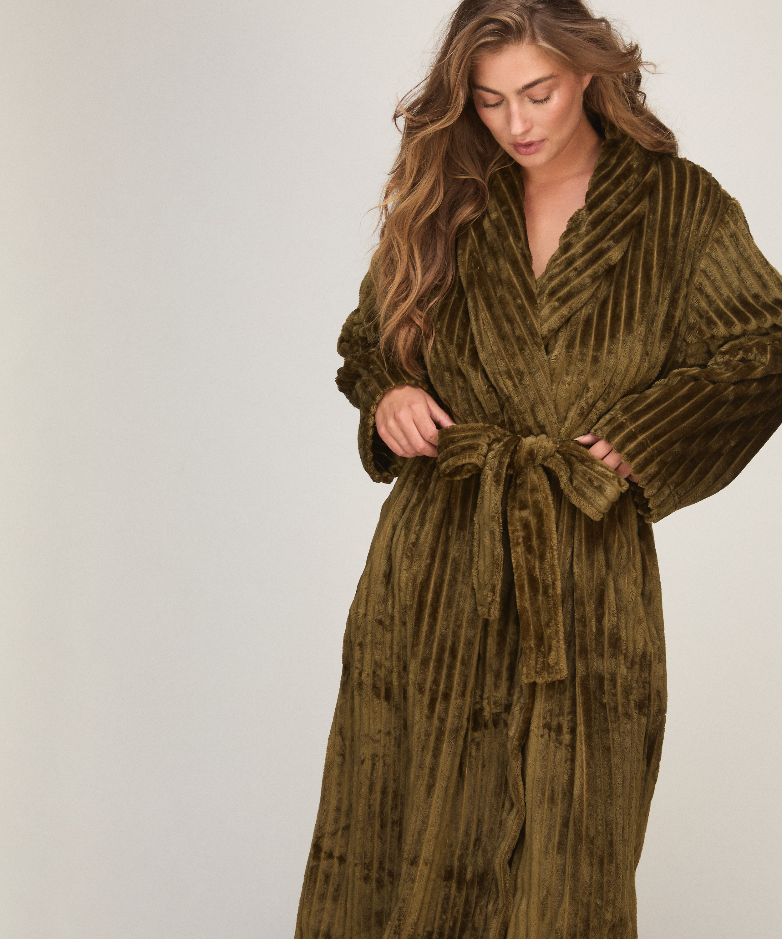 Szlafrok Jacqueared Fleece, Zielony, main