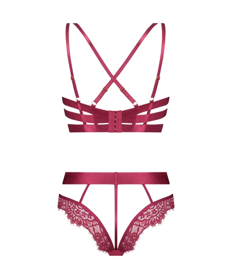 Body z otwartym krokiem Flora Private, Czerwony