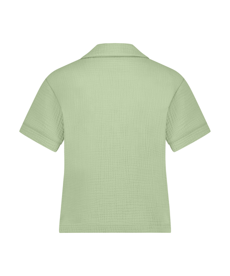 G&oacute;ra od piżamy z kr&oacute;tkim rękawem i nadrukiem, Zielony