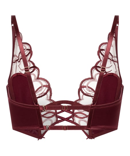 Biustonosz usztywniany z fiszbinami Longline Olivia, Czerwony