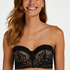 Eden Padded Underwired Longline Strapless Bra, Czarny
