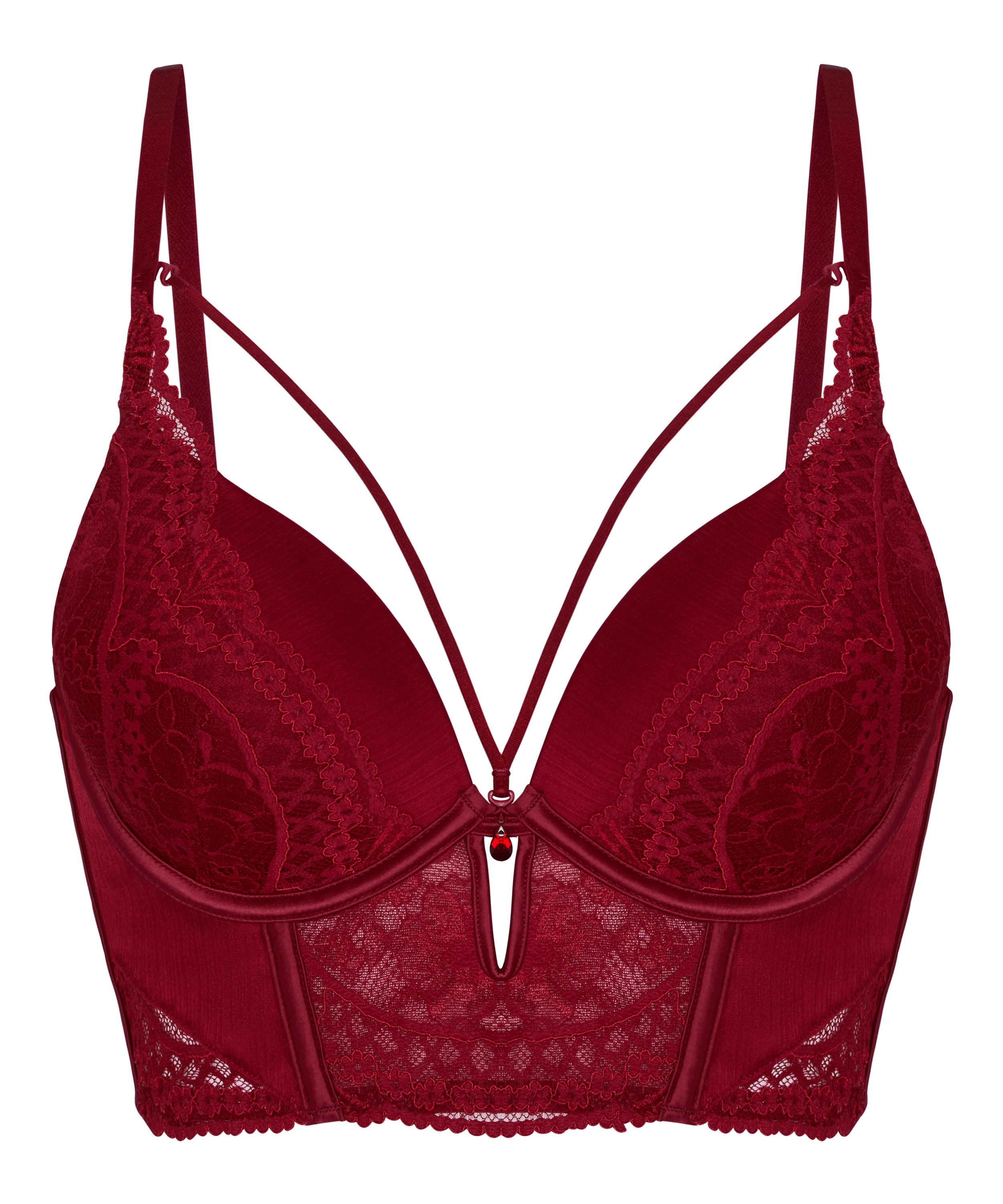 Biustonosz typu push‑up longline Tosca, Czerwony, main