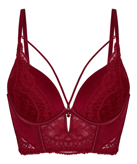 Biustonosz typu push‑up longline Tosca, Czerwony