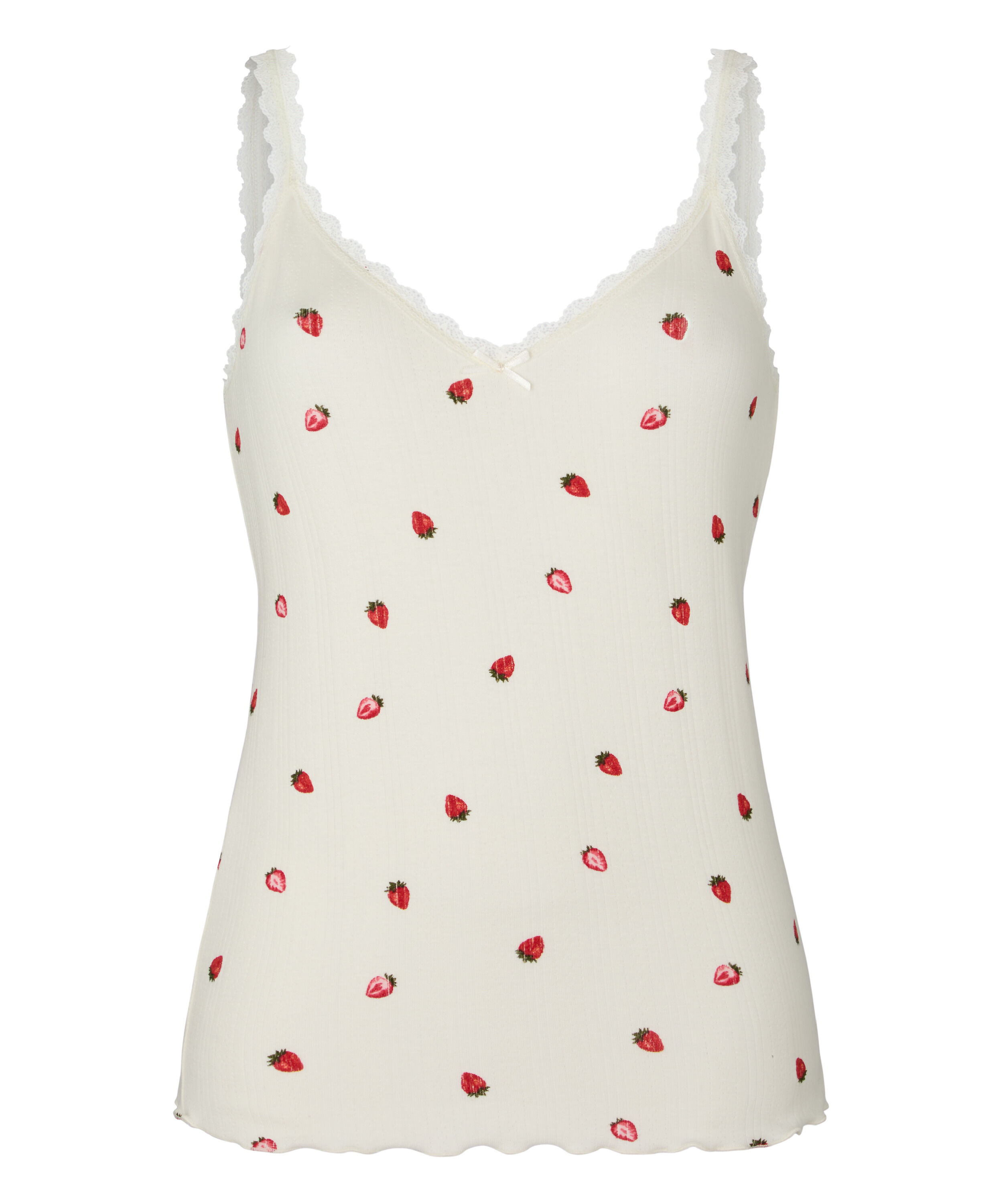 Singlet Piżamowy Pointelle, Biały