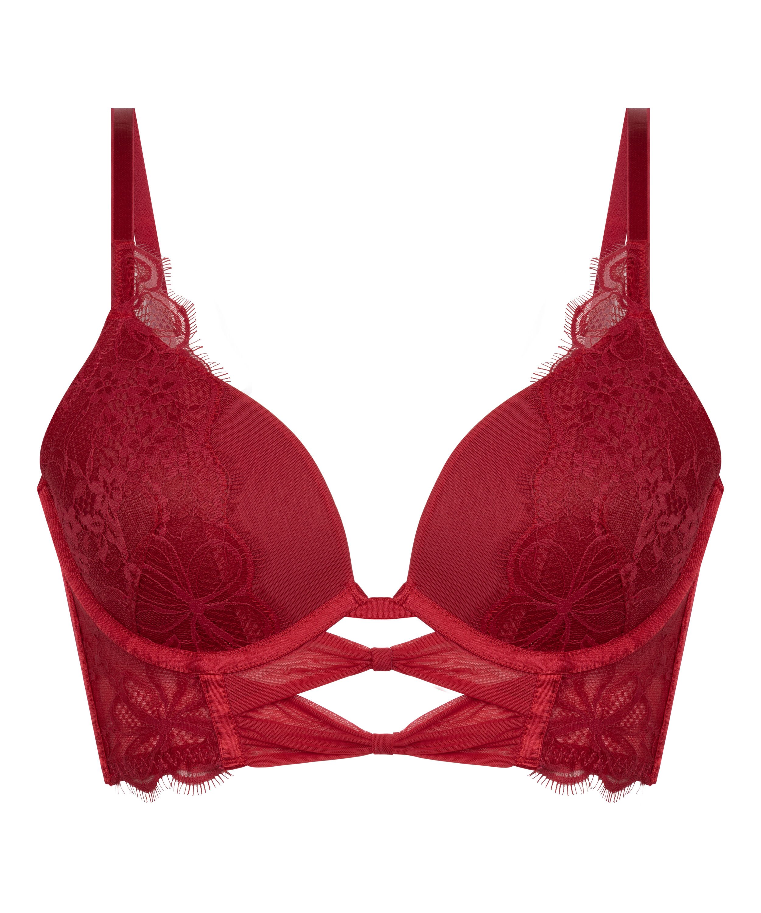 Biustonosz Push-Up Longline Marianna, Czerwony