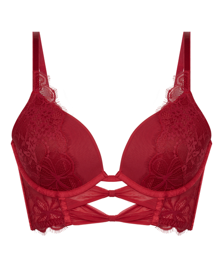 Biustonosz Push-Up Longline Marianna, Czerwony