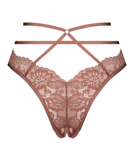 Wysoko wycięte brazyliany z odkrytym kroczem Roxanne, Fioletowy