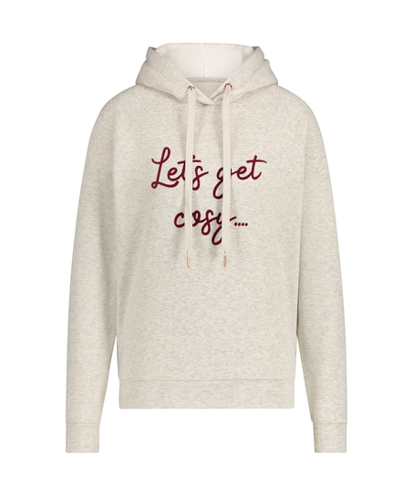 Bluza z kapturem i długim rękawem, Beżowy