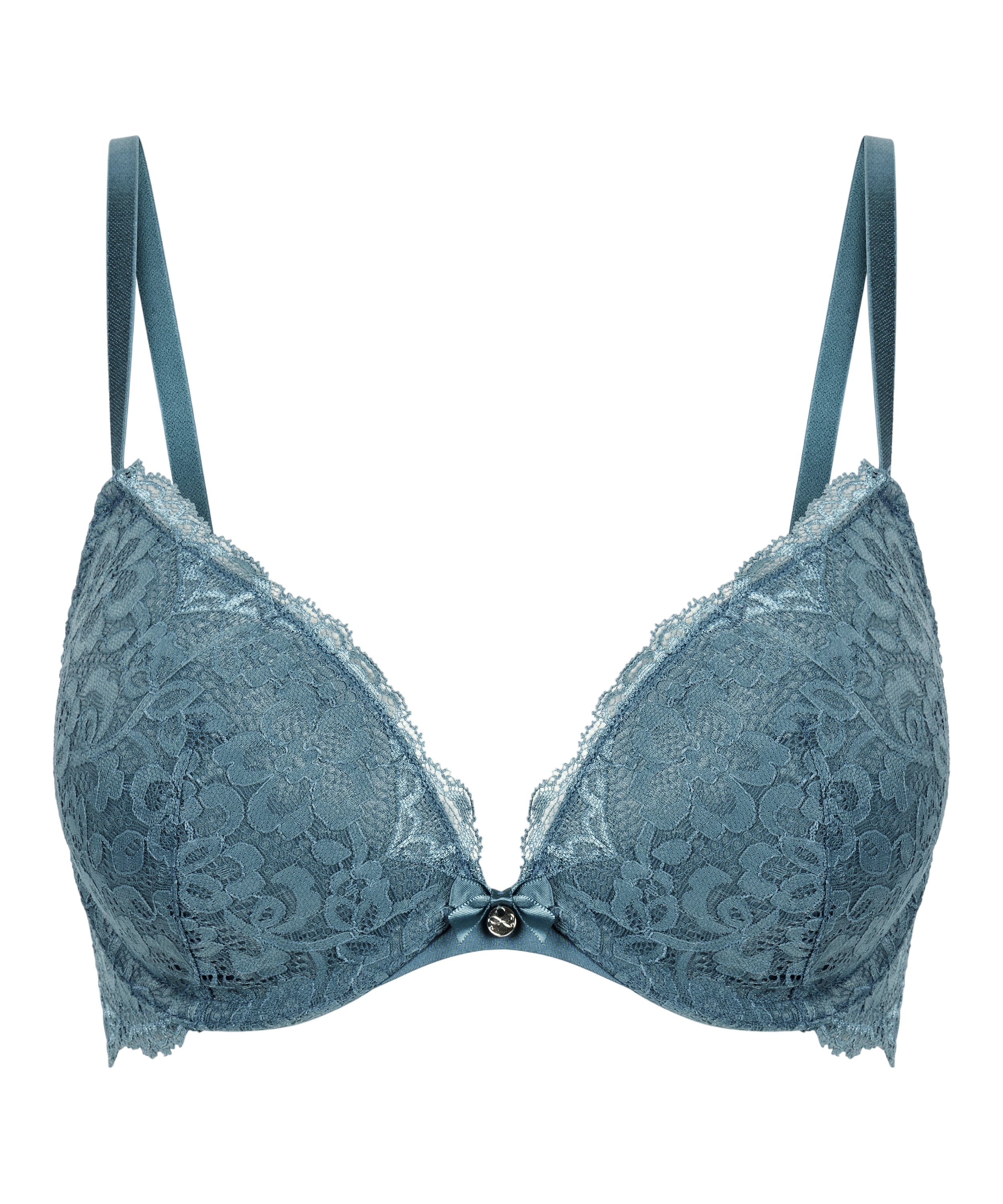 Wyściełany biustonosz push-up z fiszbinami Marine, Niebieski, main