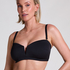 Neoprenowy top od bikini Bandeau, Czarny
