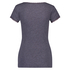 Ribbed Short-Sleeved V-Neck Pyjama Top, Szary
