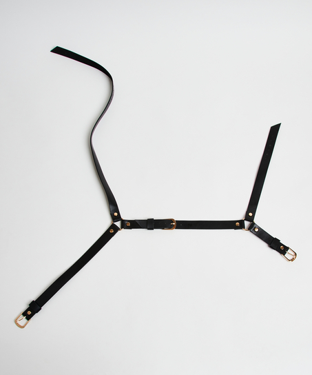 Uprząż z obrożą Body Private, Czarny