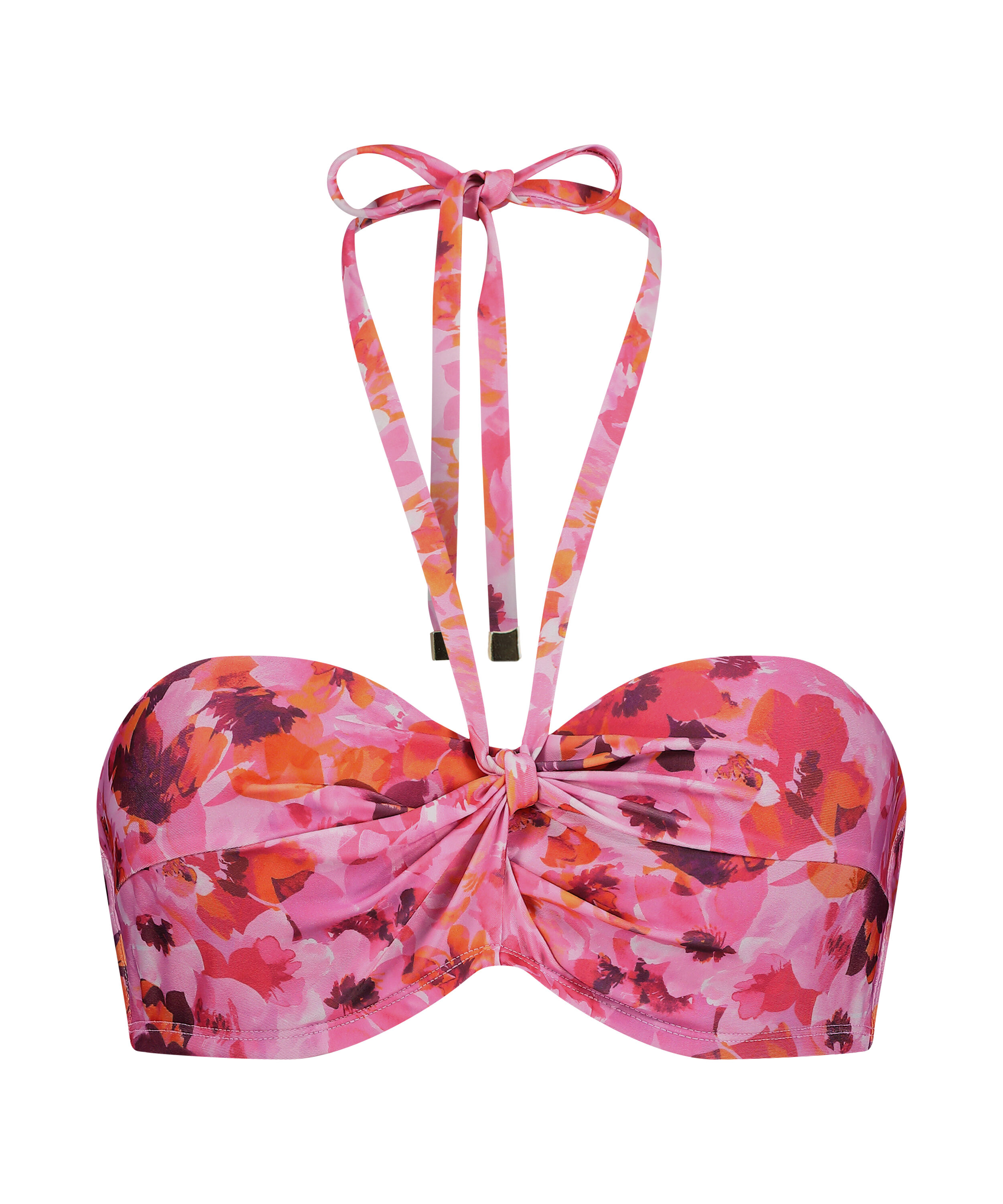 G&oacute;ra od bikini w kwiaty miseczki E +, R&oacute;żowy