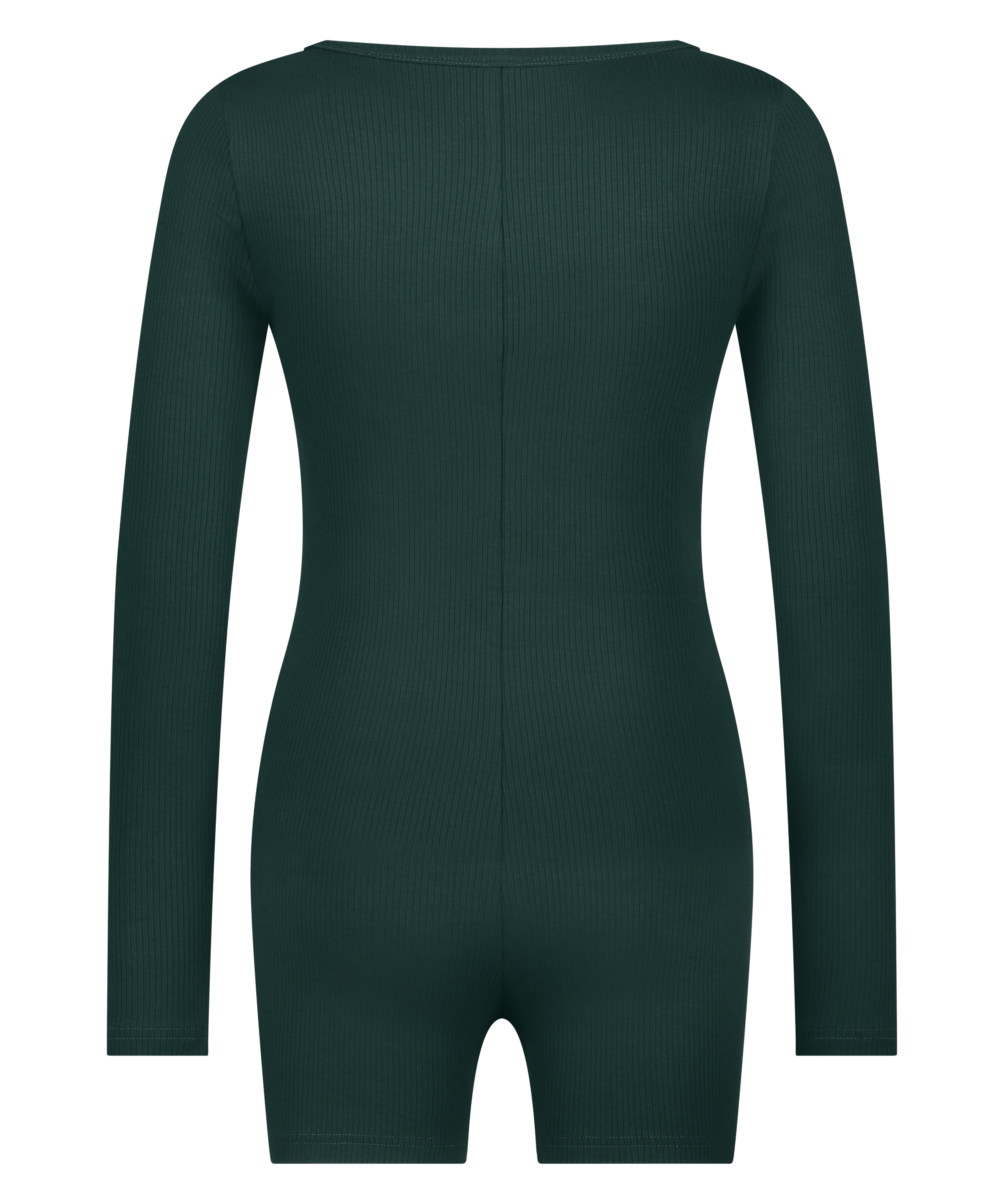 Piżama jednoczęściowa krótka Brushed Rib, Zielony, main