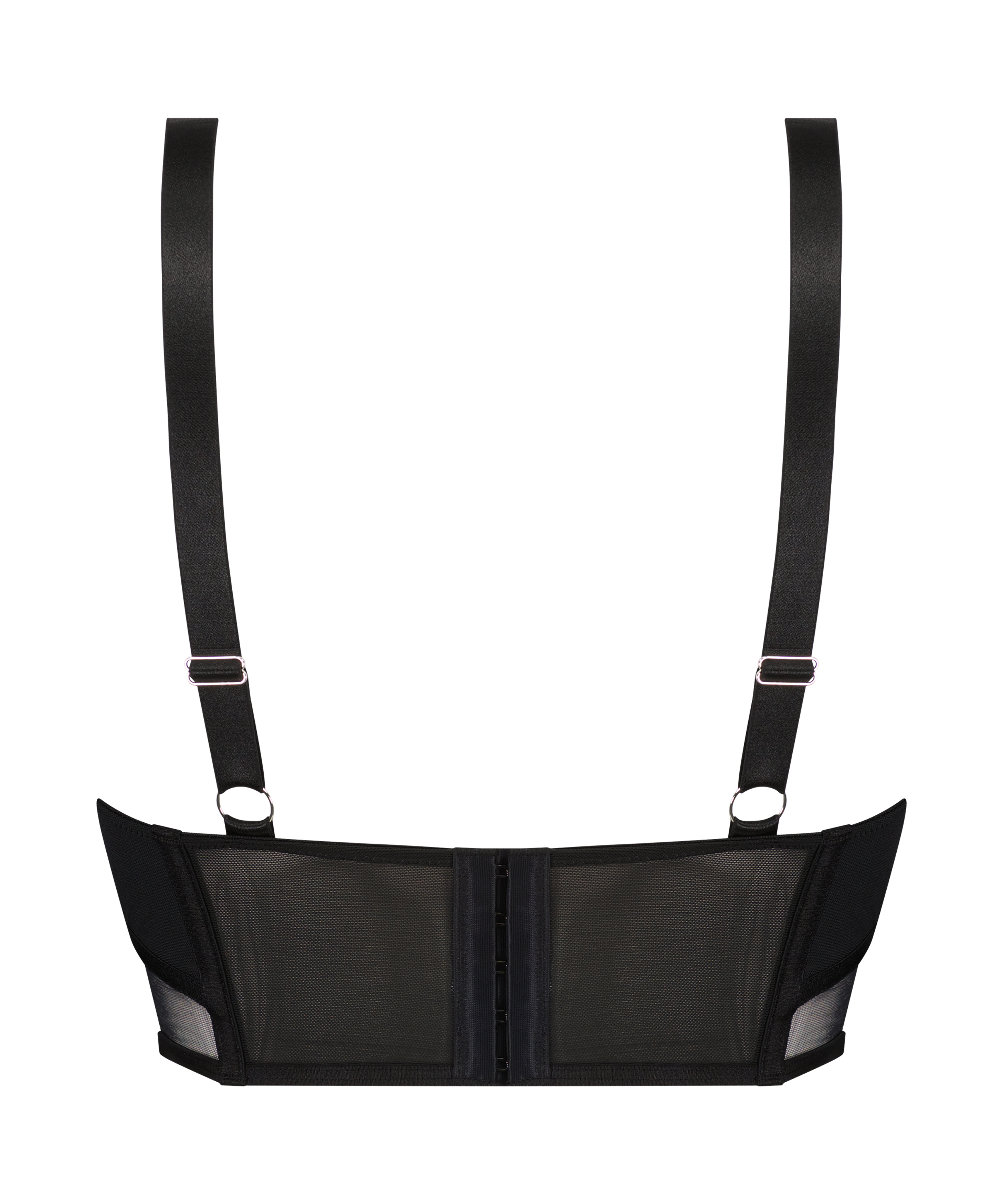 Siateczkowy top z gorsetem Love Me, Czarny, main