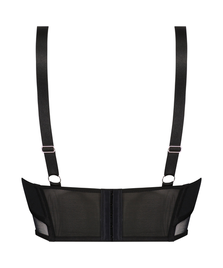 Siateczkowy top z gorsetem Love Me, Czarny