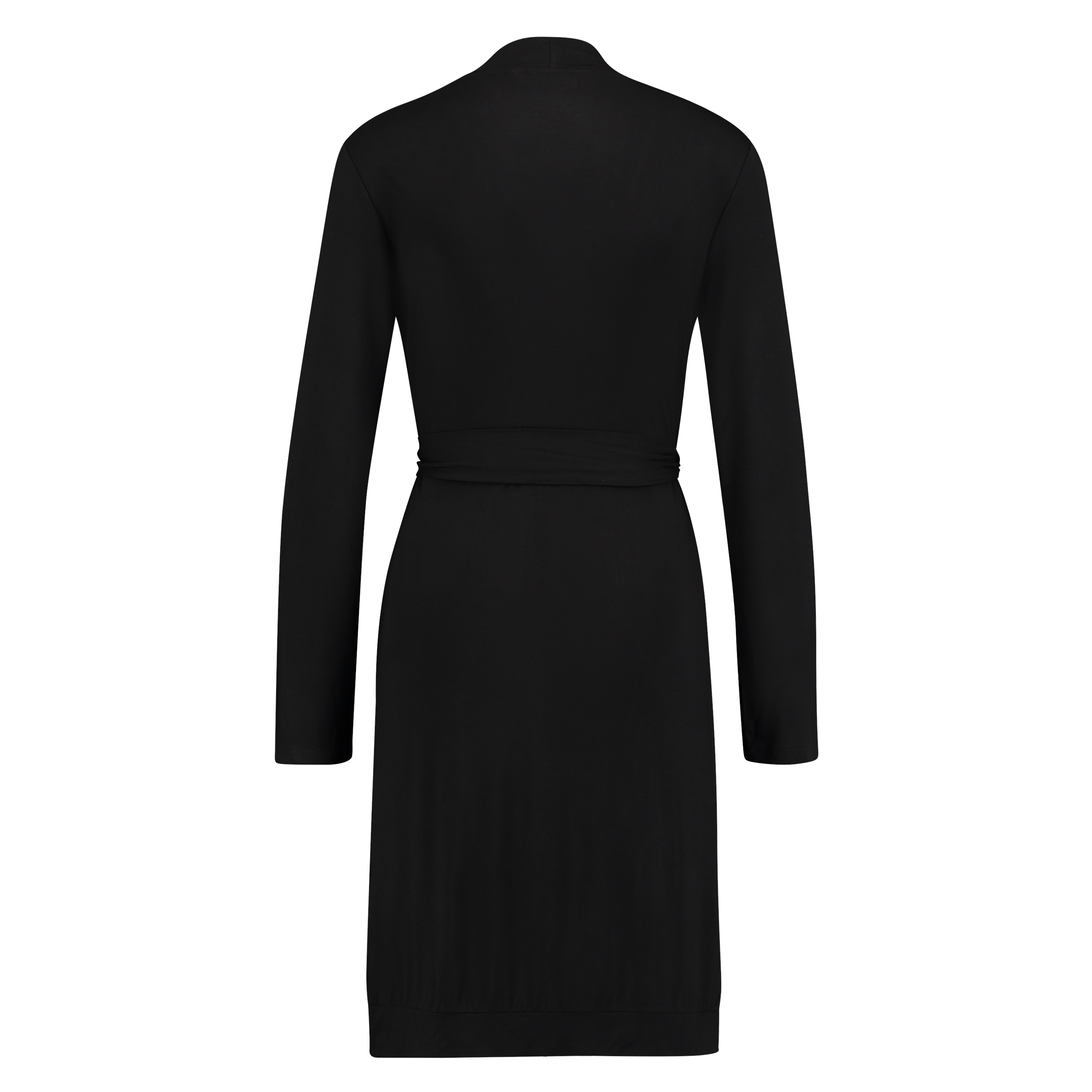 Modal Lace Bathrobe, Czarny, main