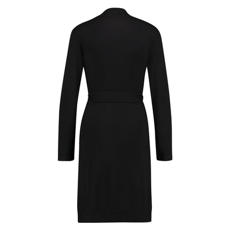 Modal Lace Bathrobe, Czarny