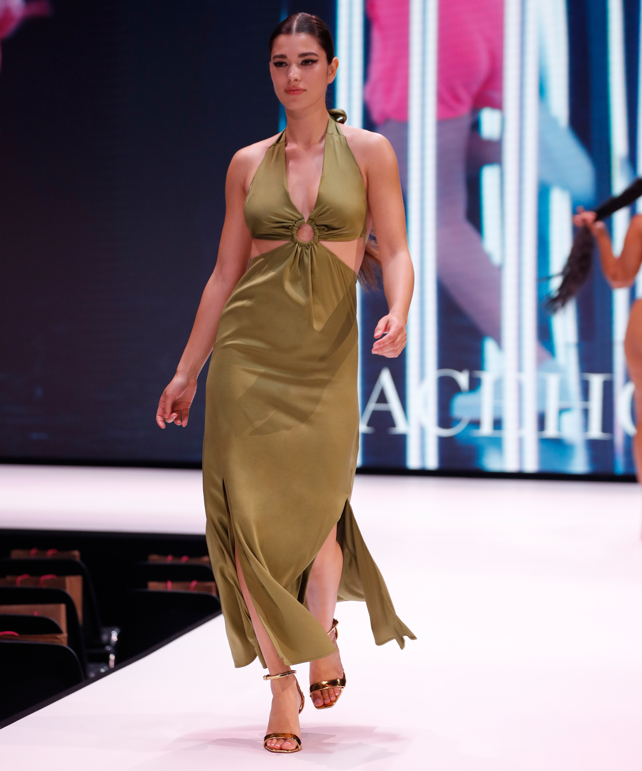 Sukienka maxi, Zielony, main