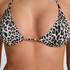 Tr&oacute;jkątny Top Bikini Leopard, Czarny
