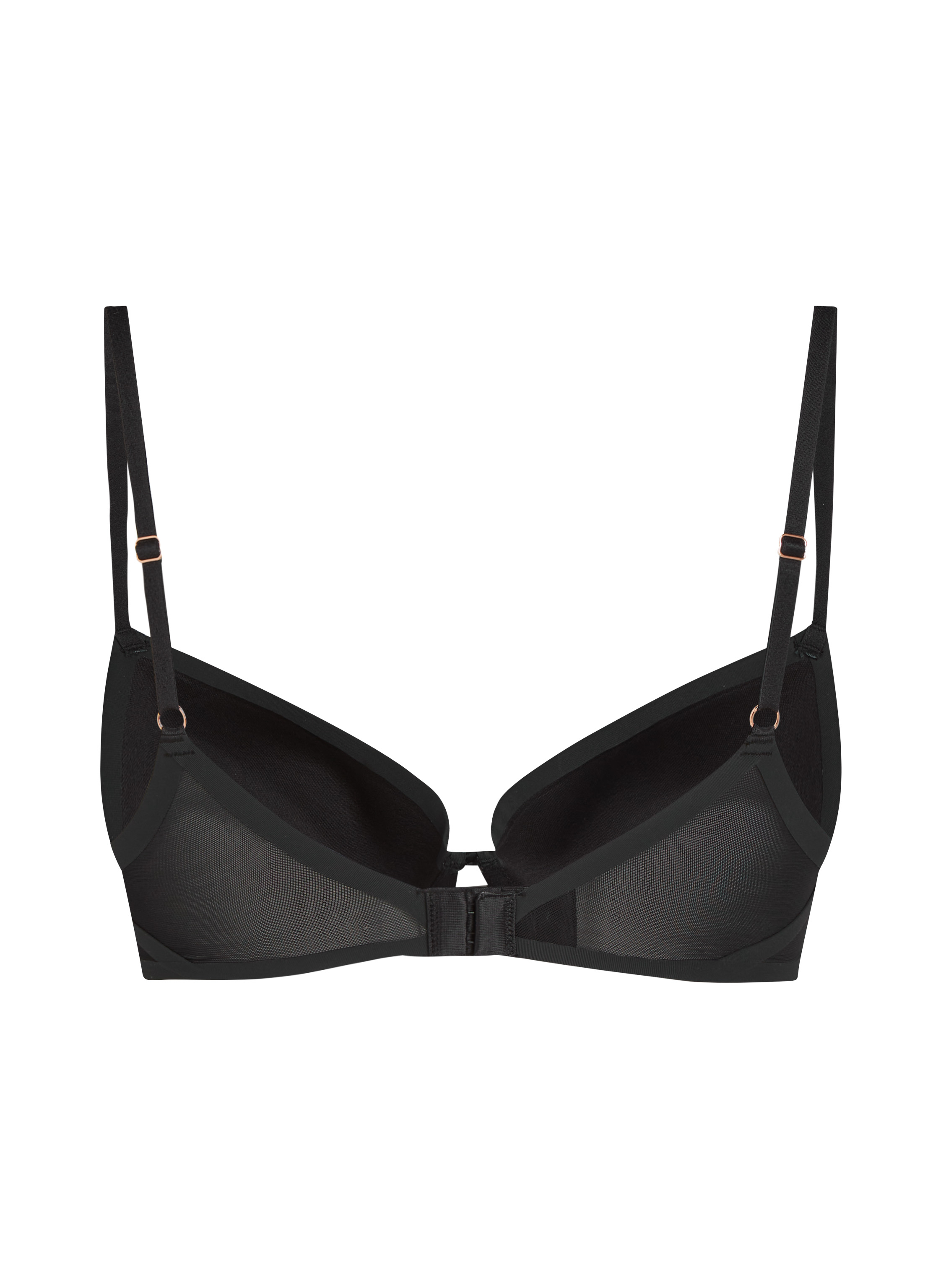 Usztywniony biustonosz push-up z fiszbinami Essential, Czarny, main