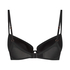 Usztywniony biustonosz push-up z fiszbinami Essential, Czarny